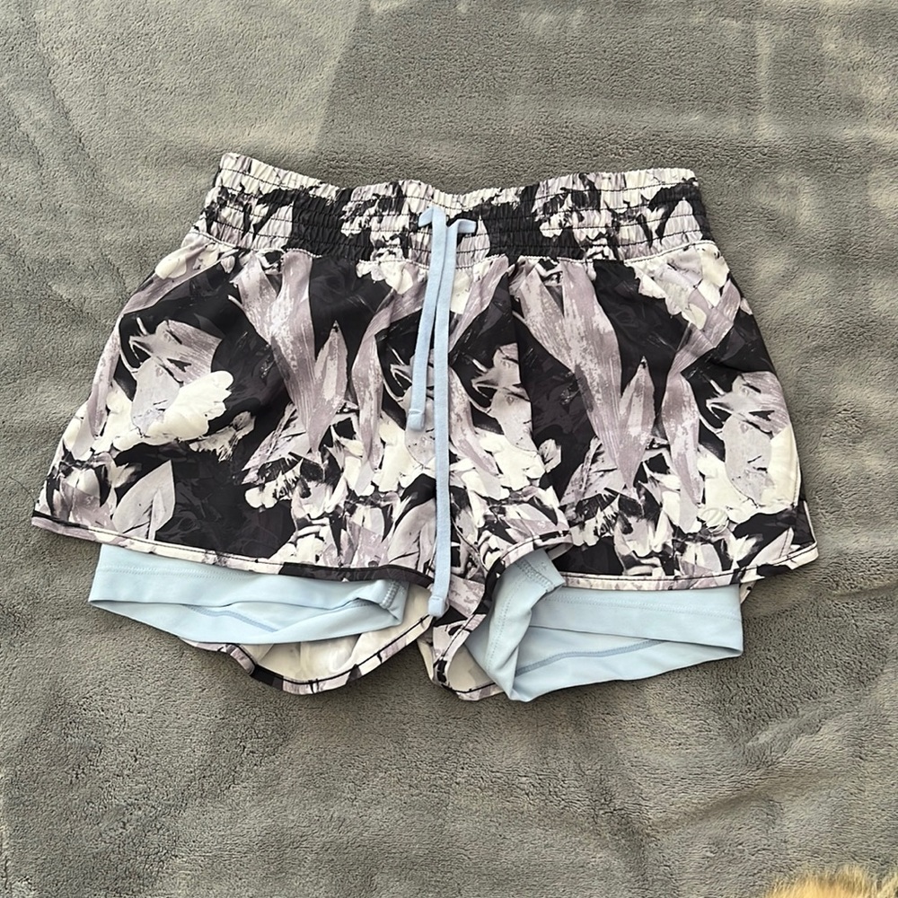 Running shorts with built in biker shorts